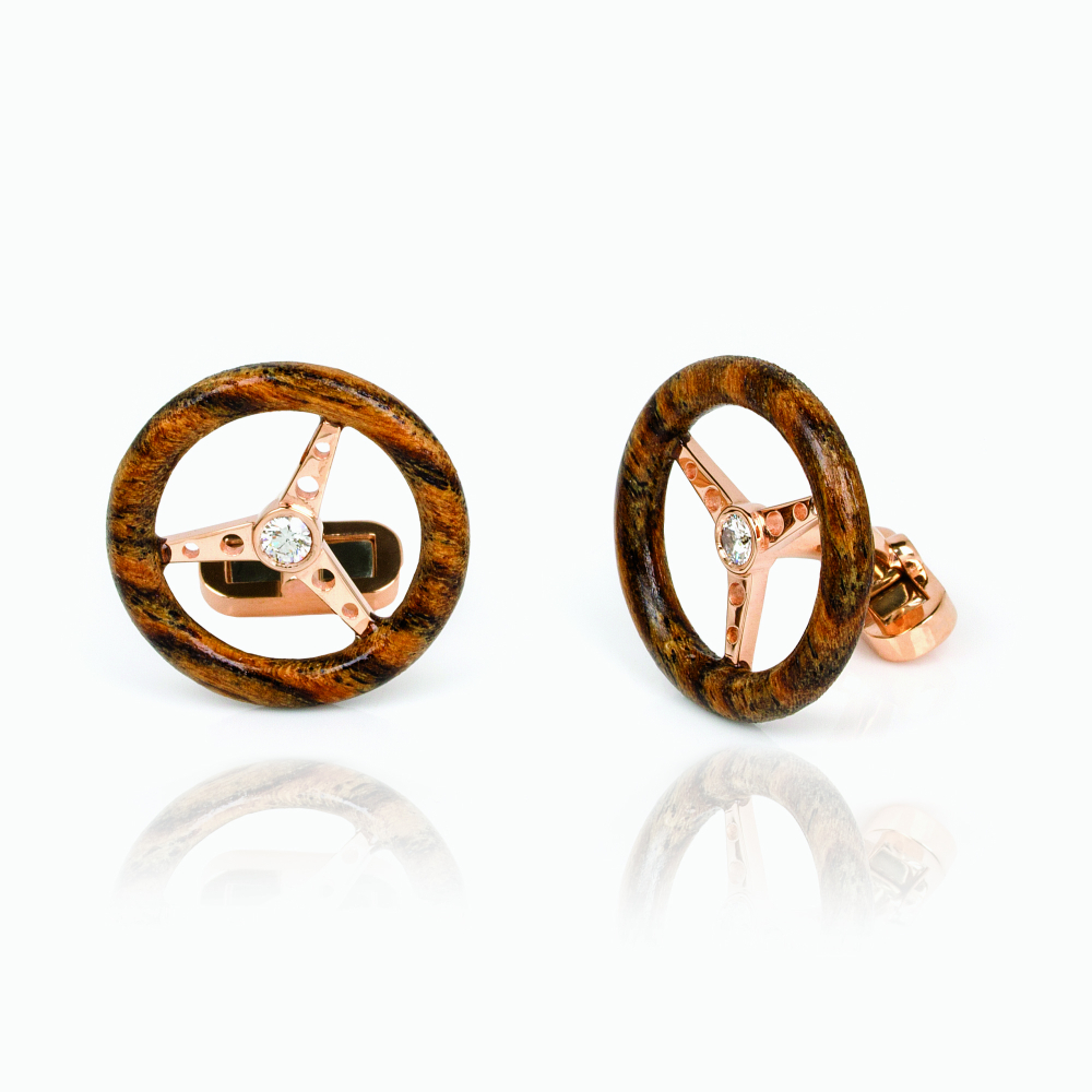 The Wood Steering Wheel Cufflinks