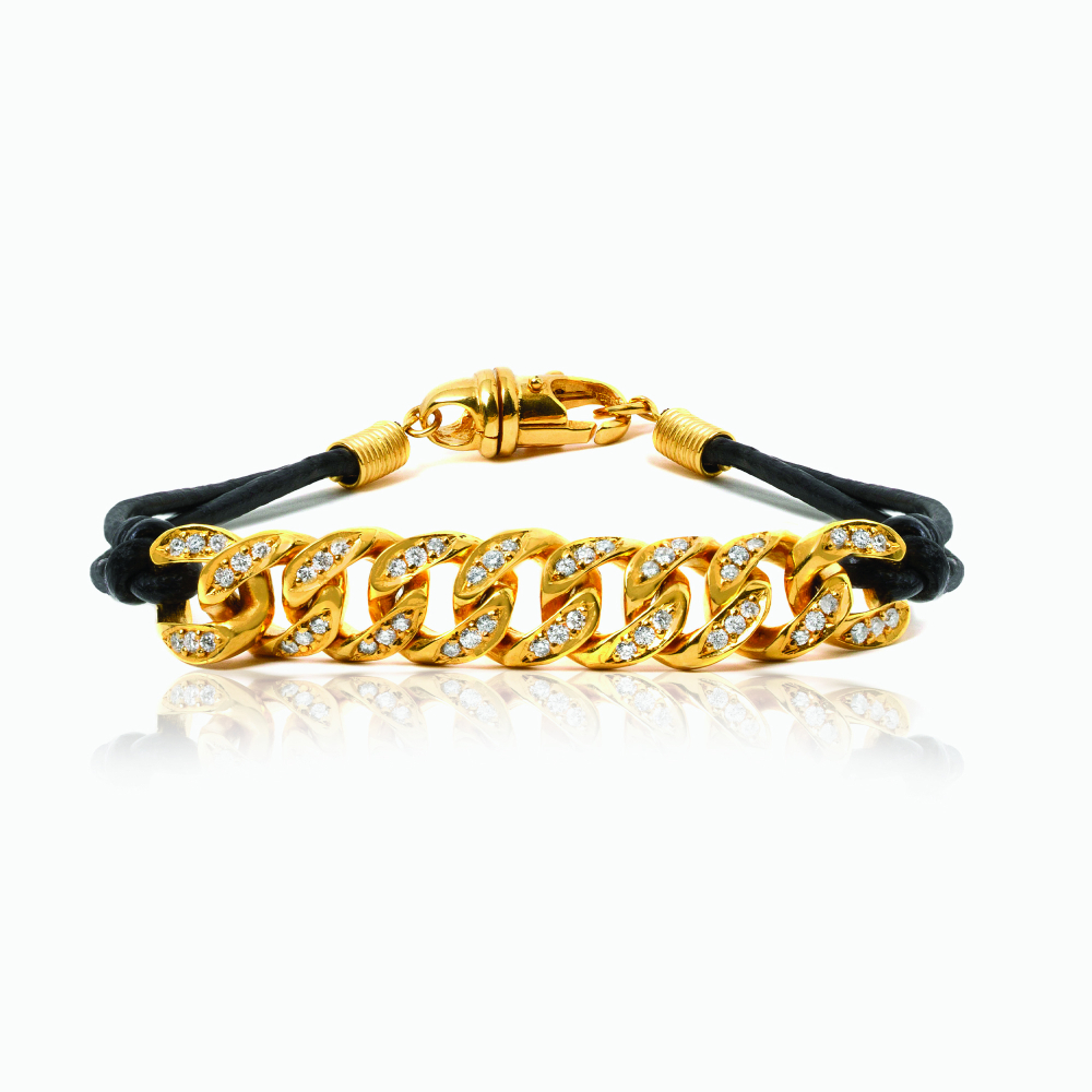 The Cuban Link Leather Cord Bracelet