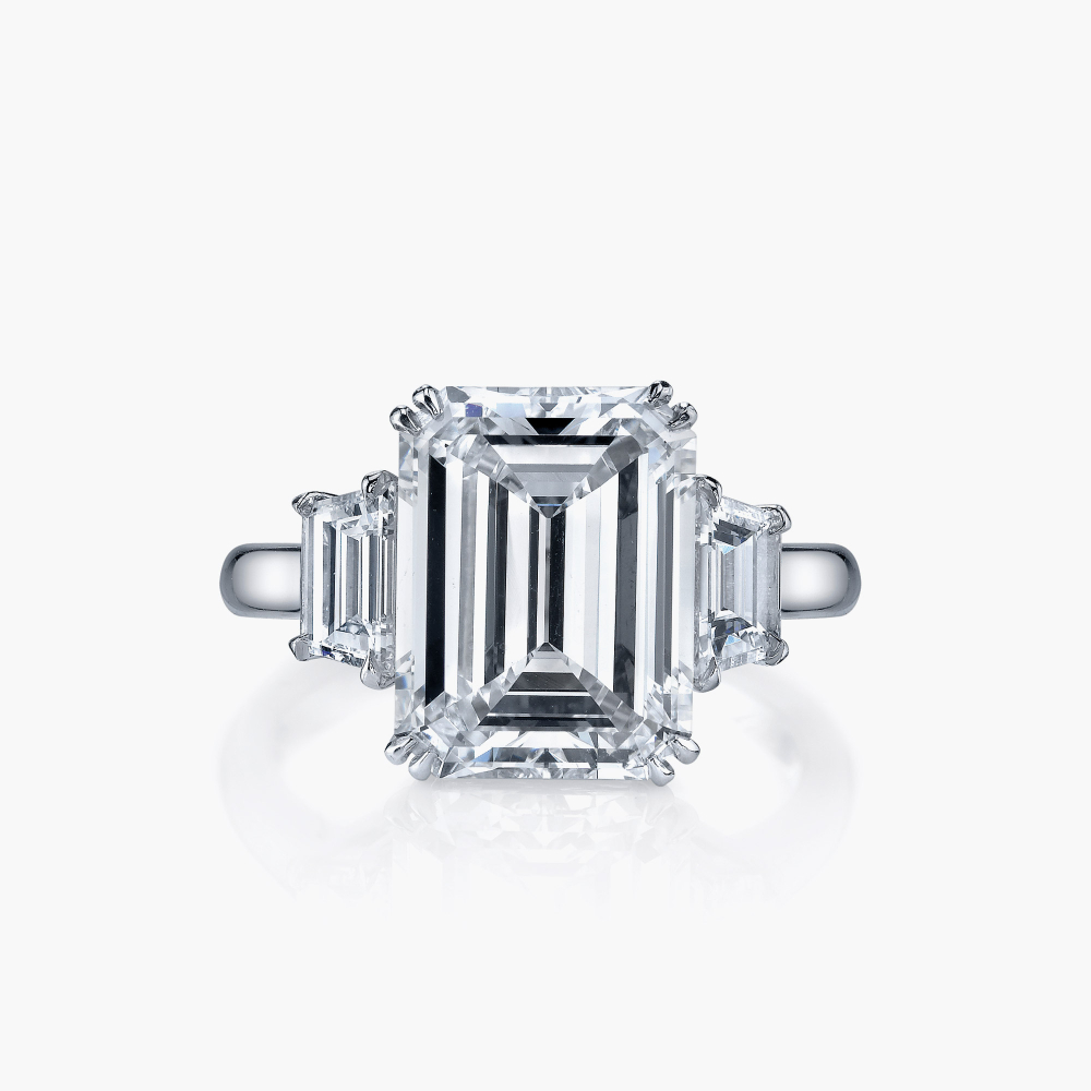 Emerald Cut Three Stone Ring