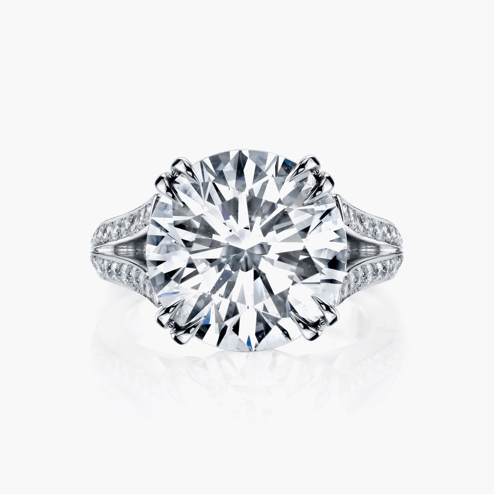 Round White Diamond Engagement Ring