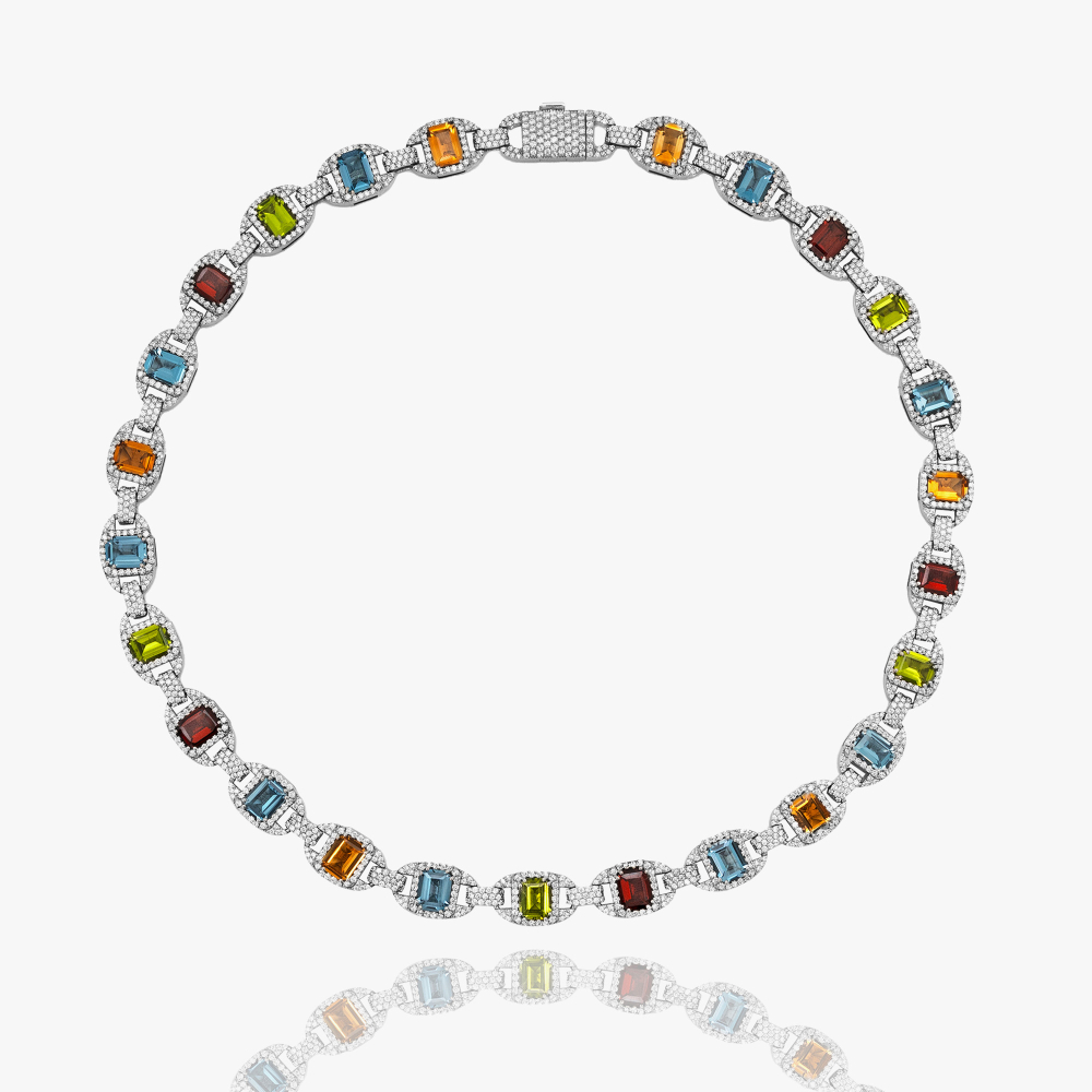 The Multi Colored Diamond Link Chain
