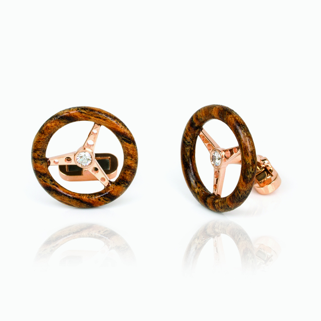 The Wood Steering Wheel Cufflinks