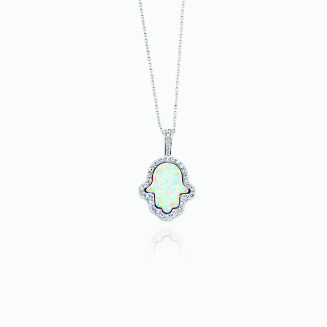 The Mother Of Pearl Hamsa Pendant