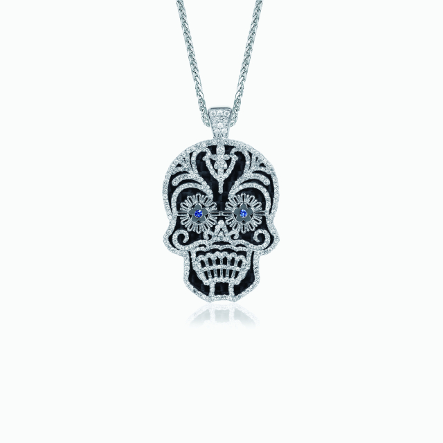 The Carbon Fiber Sugar Skull Pendant