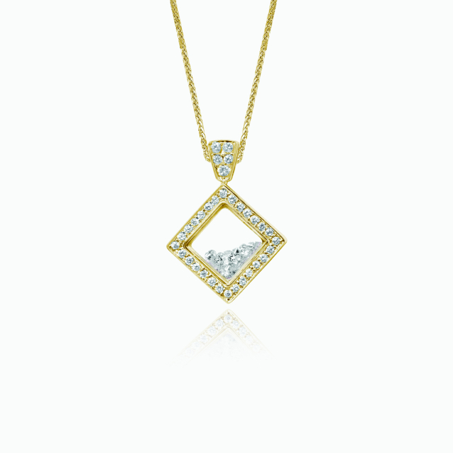The Square Floating Diamond Pendant