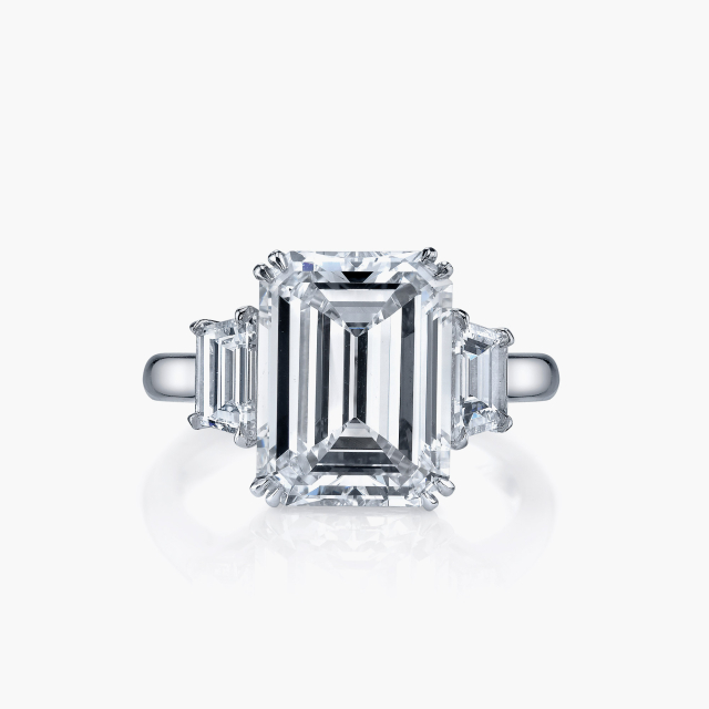 Emerald Cut Three Stone Ring
