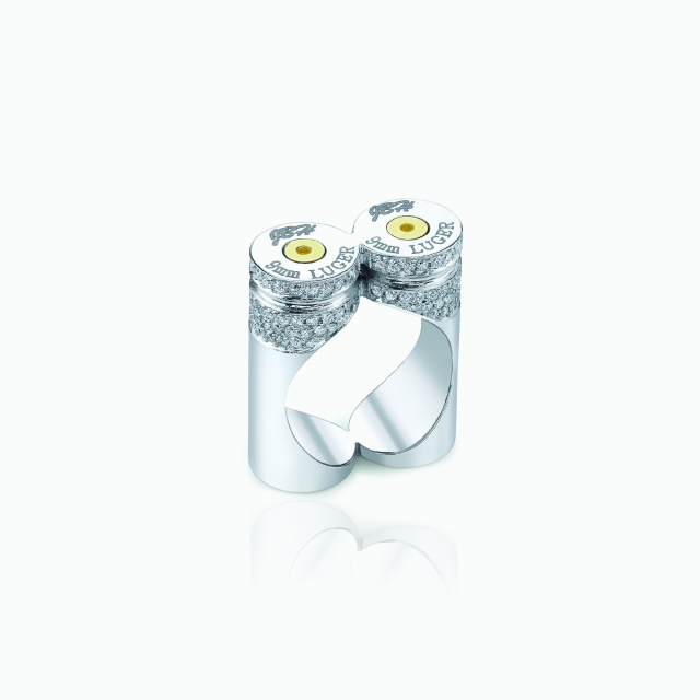 The White Double Luger Ring